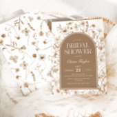ワイルドフラワーブライダルシャワーベージュフローラ 招待状