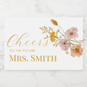 ワイルドフラワーブライダルシャワーボホフラワー スパークリングワインラベル (シングルラベル)