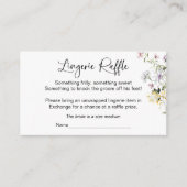 ワイルドフラワーブライダルシャワーランジェリーラッフル エンクロージャーカード (正面)