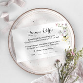 ワイルドフラワーブライダルシャワーランジェリーラッフル エンクロージャーカード