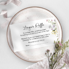 ワイルドフラワーブライダルシャワーランジェリーラッフル エンクロージャーカード