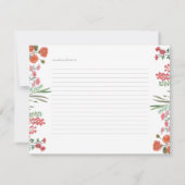 ワイルドフラワーブライダルシャワーレシピエンクロージャカード 招待状 (裏面)