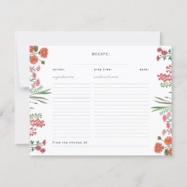 ワイルドフラワーブライダルシャワーレシピエンクロージャカード 招待状