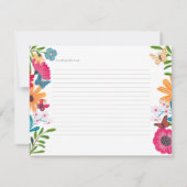 ワイルドフラワーブライダルシャワーレシピエンクロージャカード 招待状 (裏面)