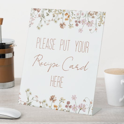 ワイルドフラワーブライダルシャワーレシピカードはこちら 台座サイン (インサイチュ)