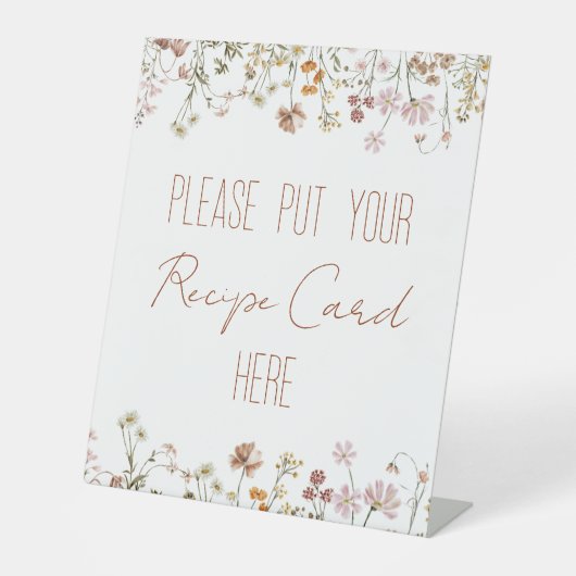 ワイルドフラワーブライダルシャワーレシピカードはこちら 台座サイン (正面)