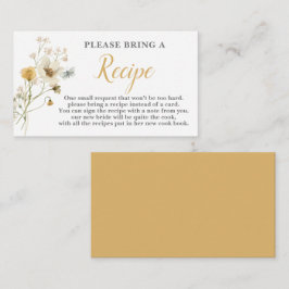 ワイルドフラワーブライダルシャワーレシピカードリクエスト エンクロージャーカード