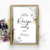 ワイルドフラワーブライダルシャワーレシピカード記号 ポスター