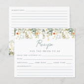 ワイルドフラワーブライダルシャワーレシピカード (正面/裏面)