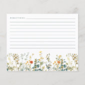 ワイルドフラワーブライダルシャワーレシピカード (裏面)