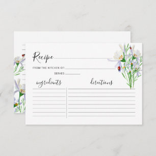 ワイルドフラワーブライダルシャワーレシピカード