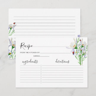 ワイルドフラワーブライダルシャワーレシピカード