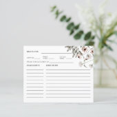 ワイルドフラワーブライダルシャワーレシピカード (スタンド正面)