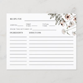 ワイルドフラワーブライダルシャワーレシピカード