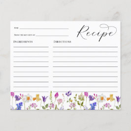 ワイルドフラワーブライダルシャワーレシピカード