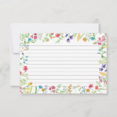 ワイルドフラワーブライダルシャワーレシピカード (裏面)