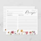 ワイルドフラワーブライダルシャワーレシピカード (正面/裏面)