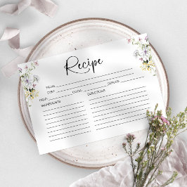 ワイルドフラワーブライダルシャワーレシピカード 招待状