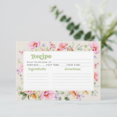 ワイルドフラワーブライダルシャワーレシピカード 招待状 (スタンド正面)