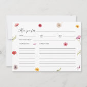 ワイルドフラワーブライダルシャワーレシピカード 招待状 (正面)