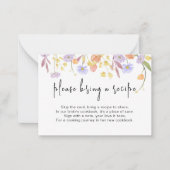 ワイルドフラワーブライダルシャワーレシピ要求エンクロージャ ノートカード (正面)