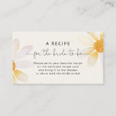 ワイルドフラワーブライダルシャワーレシピ要求 エンクロージャーカード (正面)