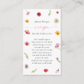 ワイルドフラワーブライダルシャワーレシピ要求 エンクロージャーカード (正面)