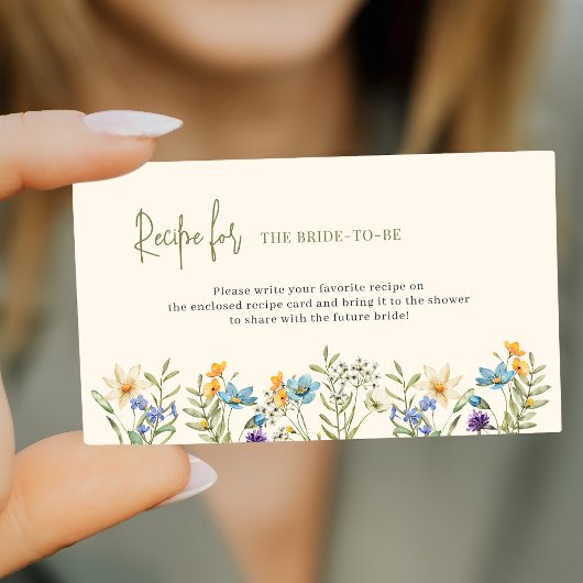 ワイルドフラワーブライダルシャワーレシピ要求 エンクロージャーカード