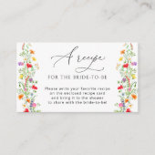 ワイルドフラワーブライダルシャワーレシピ要求 エンクロージャーカード (正面)