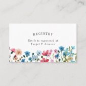 ワイルドフラワーブライダルシャワーレジストリ挿入カード 名刺 (正面)