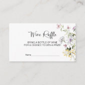 ワイルドフラワーブライダルシャワーワインラッフルゲーム エンクロージャーカード (正面)
