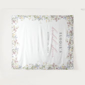 ワイルドフラワーブライダルシャワー写真の背景フローラ タペストリー (正面(横))