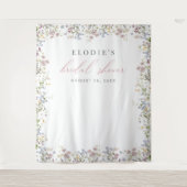 ワイルドフラワーブライダルシャワー写真の背景フローラ タペストリー (正面)