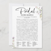 ワイルドフラワーブライダルシャワー単語検索ゲーム 招待状 (正面)