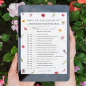 ワイルドフラワーブライダルシャワー彼が何と言ったかゲームカード 招待状