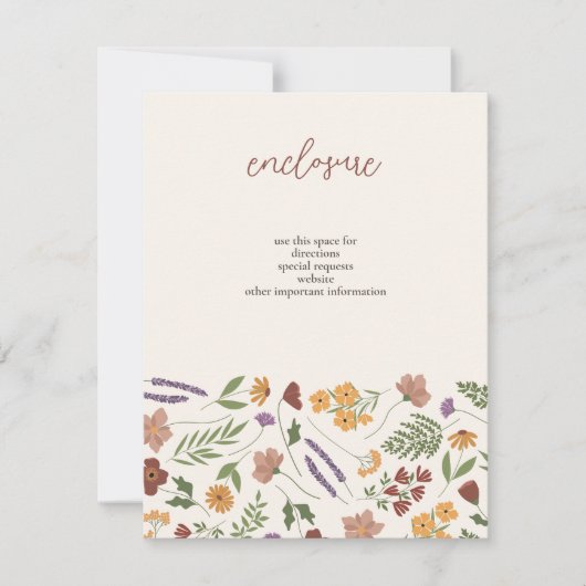 ワイルドフラワーブライダルシャワー招待インサート 招待状 (正面)