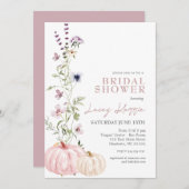 ワイルドフラワーブライダルシャワー招待,カボチャ 招待状 (正面/裏面)