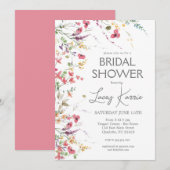 ワイルドフラワーブライダルシャワー招待、ボホフローラ 招待状 (正面/裏面)