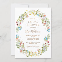 ワイルドフラワーブライダルシャワー招待