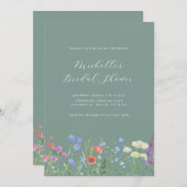 ワイルドフラワーブライダルシャワー招待 招待状 (正面/裏面)