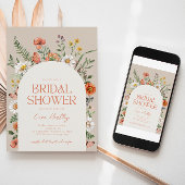 ワイルドフラワーブライダルシャワー招待 招待状