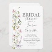 ワイルドフラワーブライダルシャワー招待 招待状 (正面/裏面)