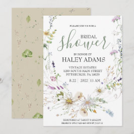 ワイルドフラワーブライダルシャワー招待 招待状