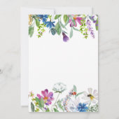 ワイルドフラワーブライダルシャワー招待、蝶の入り 招待状 (裏面)