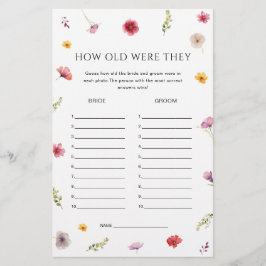 ワイルドフラワーブライダルシャワー推測の年齢ゲーム