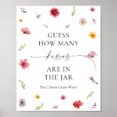 ワイルドフラワーブライダルシャワー数を推測するキス ポスター (正面)