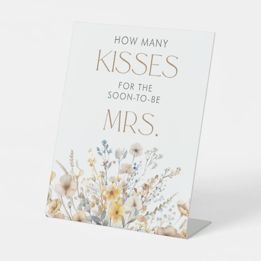 ワイルドフラワーブライダルシャワー数キス 台座サイン (正面)