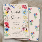 ワイルドフラワーブライダルシャワー素朴カントリーフローラ 招待状
