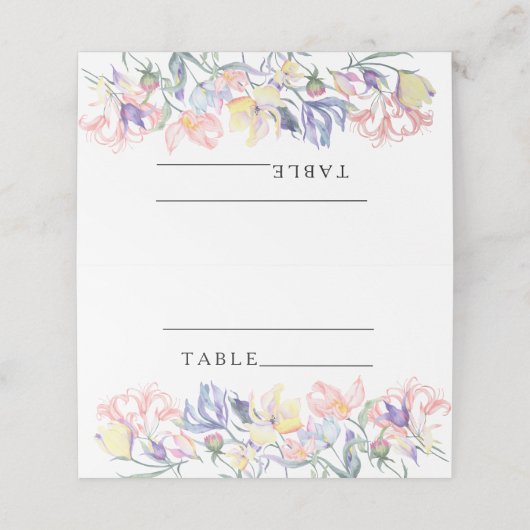 ワイルドフラワーブライダルシャワー結婚-'座席表 プレイスカード (外部開封)