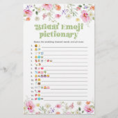 ワイルドフラワーブライダルシャワー絵文字ゲーム (正面)